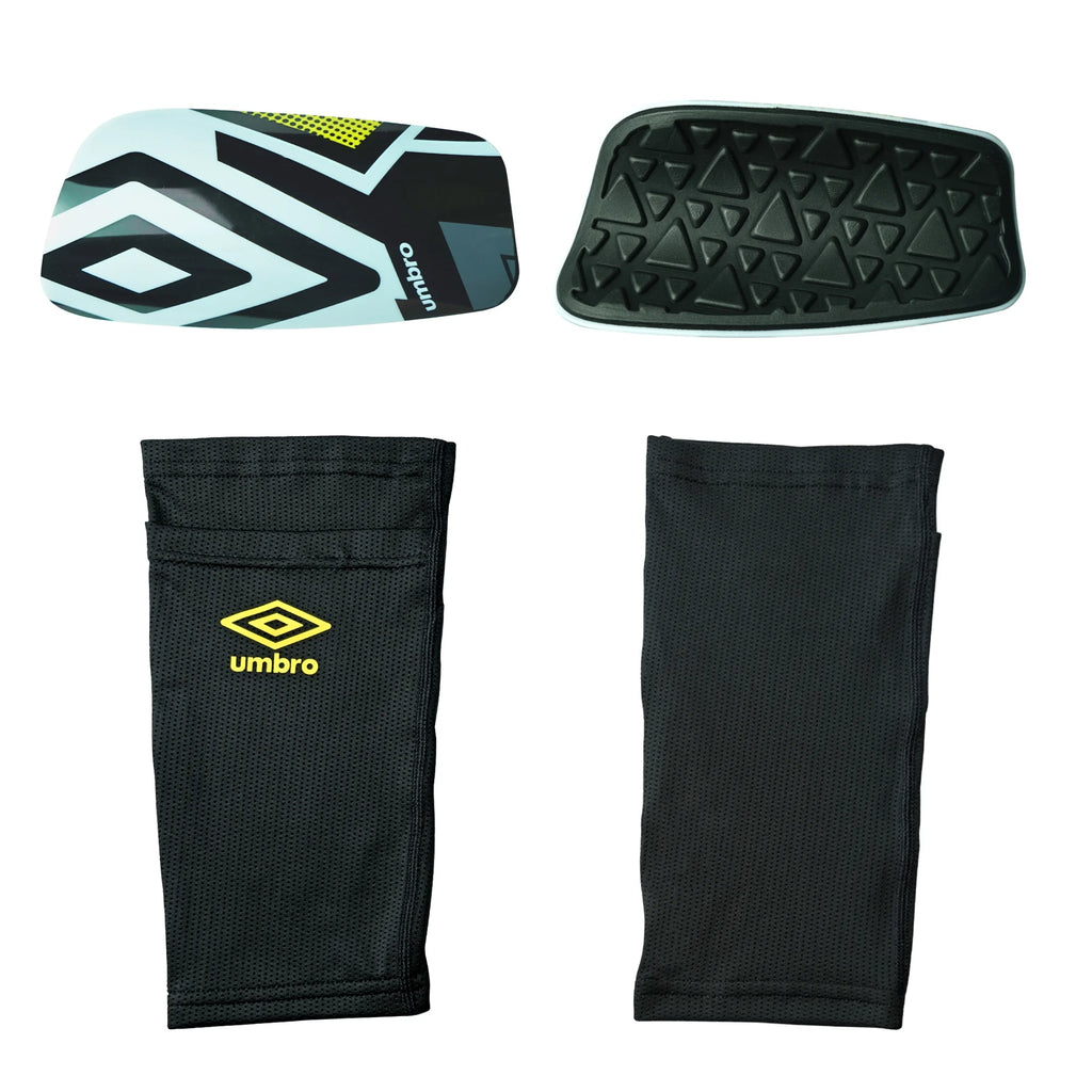Junior Soccer Slip-In Shin Guards, Soccer Protection Gear, Soccer Sleeve, Medium Size, Yellow, Black