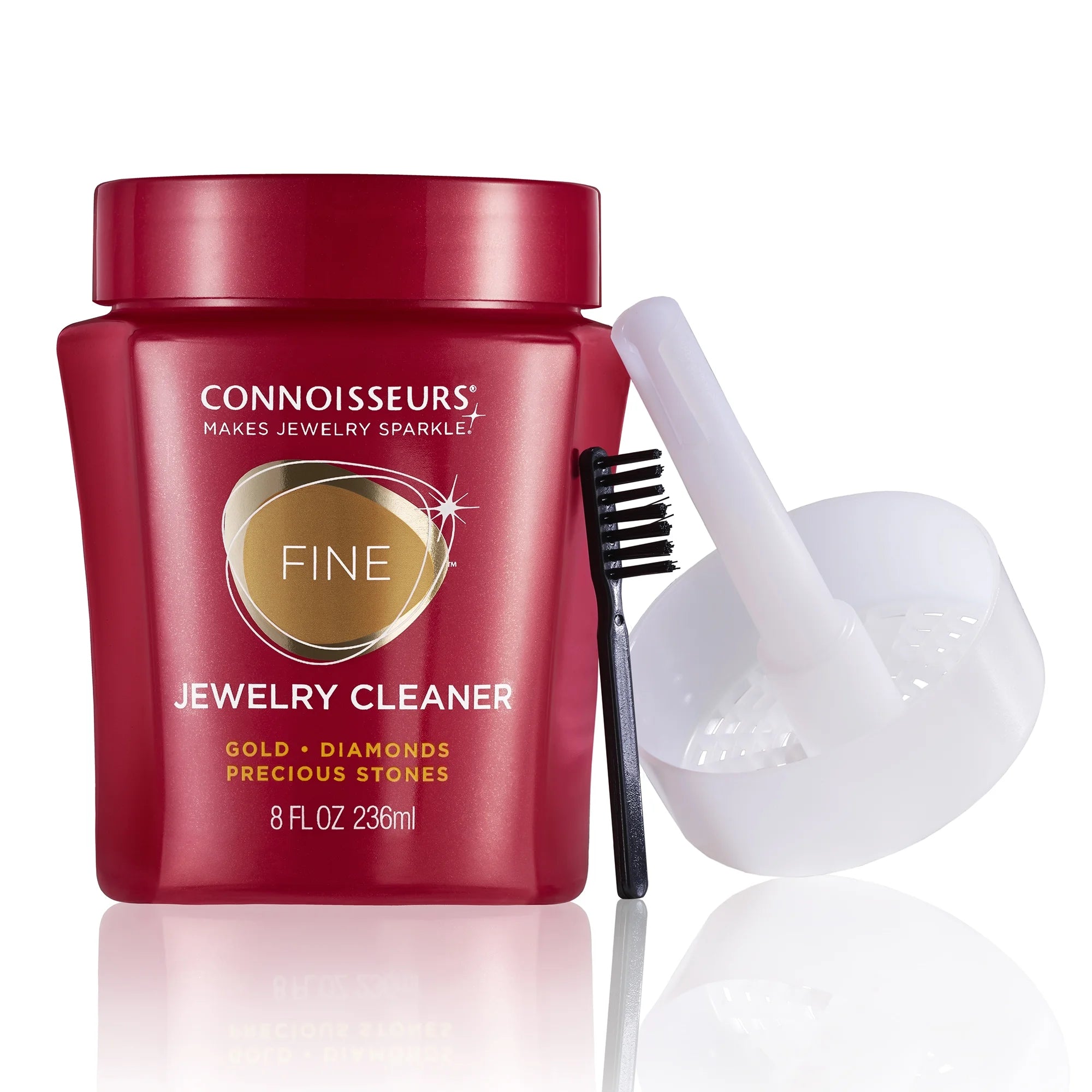 Fine Jewelry Cleaner Solution for Gold, Diamonds, Platinum, and Gemstones, 8 Fl Oz